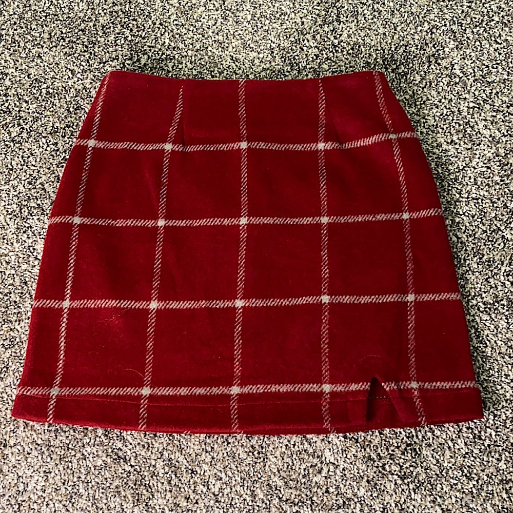 Lulus Red Plaid Skirt